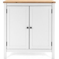Ladekast met 2 deuren L80 cm - Wit decor - BERGEN