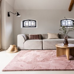 Zacht Hoogpolig Vloerkleed Lux Oud Roze - Interieur05 - Polyester - 200 x 290 cm - (L)