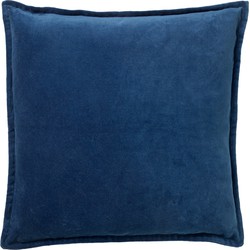 Dutch Decor CAITH - Sierkussen 50x50 cm - 100% katoen velvet - lekker zacht - Insignia Blue - donkerblauw - Dutch Decor