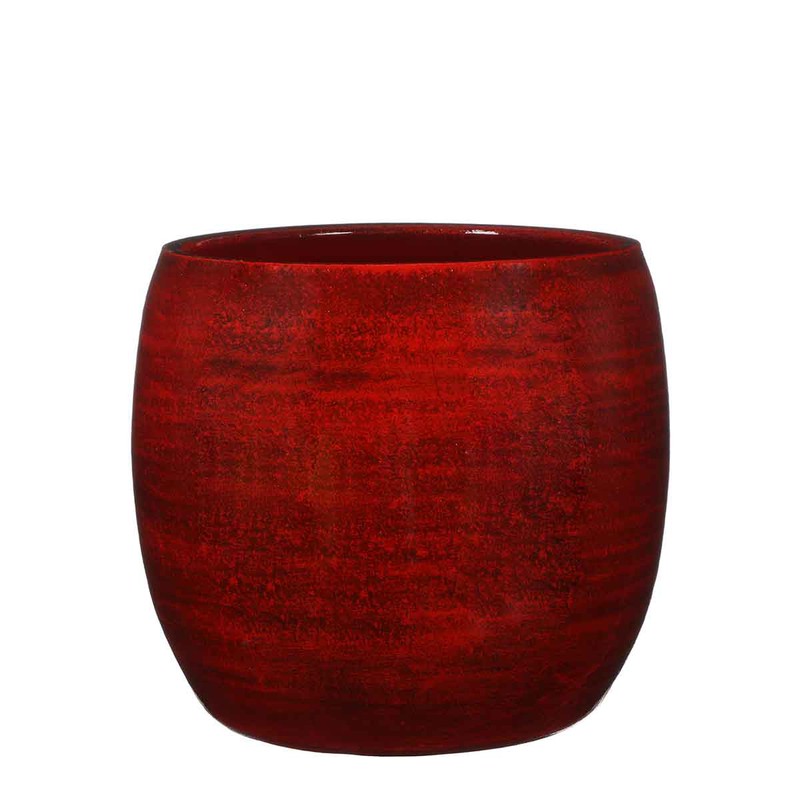 Mica Decorations lester ronde bloempot rood maat in cm: 26 x 28 - ROOD - Decorations - | HomeDeco.nl