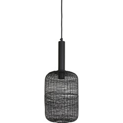 Light&living D - Hanglamp Ø22x55 cm LEKANG mat zwart