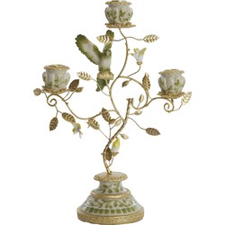 Light&living Kandelaar 3L 26x13x37 cm PARROT crème-groen-geel+licht goud