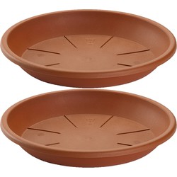 4x stuks opvangschaal/onderschotel voor plantenpot terra cotta rond 16 cm - Plantenpotten