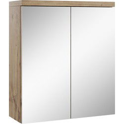 Badplaats Spiegelkast Toledo 60 x 20 x 60 cm - Kastanje Eiken - Badkamerkast Badkamer