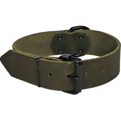 Halsband soft leder 30mm/40cm groen
