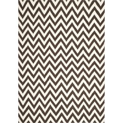 Safavieh Contemporary Indoor Flatweave Area Rug, Dhurrie Collection, DHU557, in Brown & Ivory, 122 X 183 cm