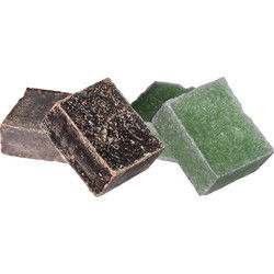 Ideas4seasons Amberblokjes/geurblokjes - dennen en musk - 6x stuks - huisparfum - Amberblokjes