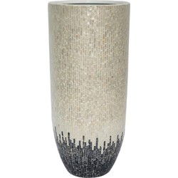 PTMD Bloempot Vojtech - 43x43x95 cm - Polyester - Wit