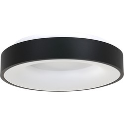 Steinhauer plafonniere Ringlede - zwart - metaal - 48 cm - ingebouwde LED-module - 2563ZW