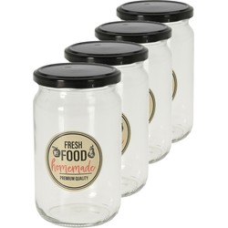 Set van 15x stuks voorraadpotten/weckpotten 720 ml glas met metalen schroefdeksel - Weckpotten