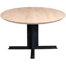 Eetkamertafel Rond Eiken facet 140 cm met Pluspoot