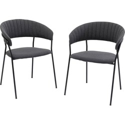 Kare Eetkamerstoel Belle Anthracite (Set van 2)