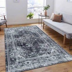 Amira Vintage Zwart vloerkleed - Wasbaar - 80 X 150 CM