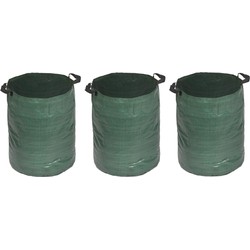 3x stuks groene tuinafval zakken 120 liter - Tuinafvalzak