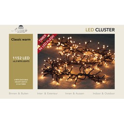 Classic cluster flash 1152led/6.9m met 96l flashing - 4m aanloopsnoer zwart -bi-bui- trafo timer 8/16u