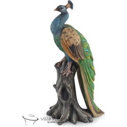 Villa Pottery  staande Pauw - Peacock - op stam - 24x17x48
