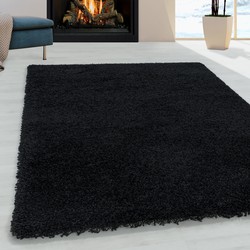 Tapijtenloods Monaco Soft Shaggy Hoogpolig Vloerkleed Black- 100X200 CM