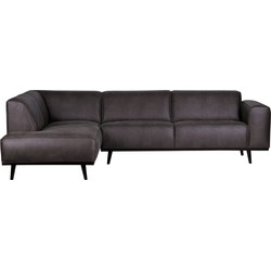 BePureHome Statement Hoekbank Links - Ecoleer - Grijs - 77x274x210