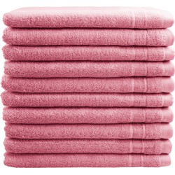 OUTLET BADTEXTIEL - set van 10 - washand 16x21 - roze