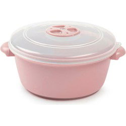 Plasticforte Magnetronschaal - deksel/ventiel - 1L - roze - kunststof - Magnetronbakken