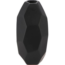 DK Design Bloemenvaas geometrische vlakken model - zwart - D15 x H33 cm - moderne vaas - Vazen