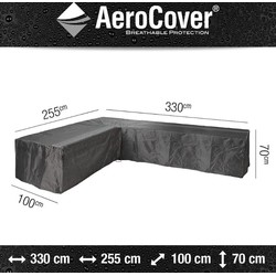 Loungesethoes hoekset links 330x255x100xH70 cm - AeroCover