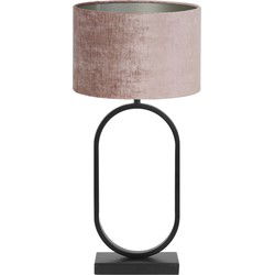 Tafellamp Jamiri/Gemstone - Zwart/Oud roze - Ø30x67cm