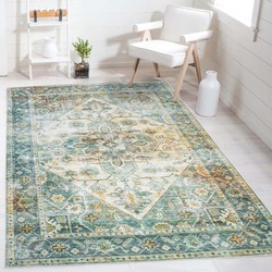 Burano vloerkleed - Medaillon Vintage - Groen - 240 X 340 CM