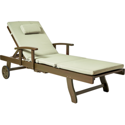 AMANTEA PREMIUM - Tuinligstoel - Bruin/Groen - Acaciahout