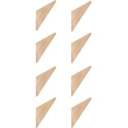 QUVIO Wandhaakje driehoek - Hout - Set van 8
