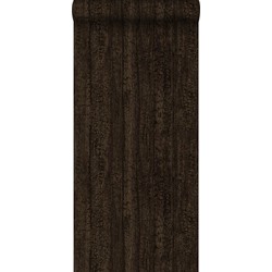 Origin behang houtmotief donkerbruin