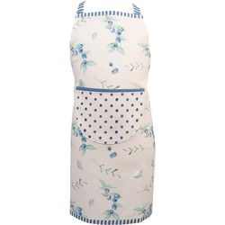 Clayre & Eef Keukenschort Kinderen  48x56 cm Beige Blauw Katoen Bosbessen Kookschort
