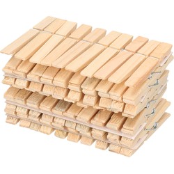 Stevige houten wasknijpers naturel pakket van 100x stuks - Knijpers