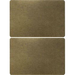 Set van 4x stuks rechthoekige placemats goud met glitters 43,5 x 28,5 cm - Placemats