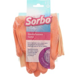 Sorbo huishoudhandschoenen - maat M - oranje - extra sterk - Schoonmaakhandschoenen