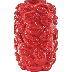 Vase - Kisses - Ceramics - Red - 17x17x27cm
