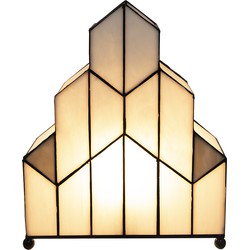 LumiLamp Tiffany Tafellamp  30x4x25 cm  Wit Glas Tiffany Bureaulamp