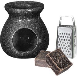 Ideas4seasons Amberblokjes/geurblokjes cadeauset - musk - inclusief geurbrander en mini rasp - Geurbranders