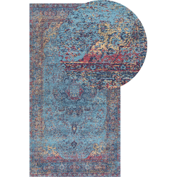 Beliani KANSU - Laagpolig-Blauw-Katoen
