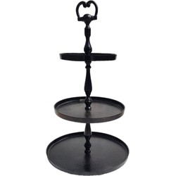 3 Laags Etagere Rond - Machu Pichu - Zwart