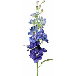 Delphinium d.blauw m.12 bloem, 8 knop, 3bld 60 cm kunstbloem zijde nepbloem