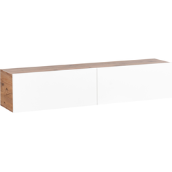 GLADSTONE - Wandgemonteerd TV-meubel - Bruin/Wit - 140 cm - Vezelplaat