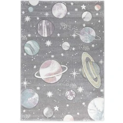 Kids Planeten Kinderkamer Grijs vloerkleed - - 80 X 150 CM