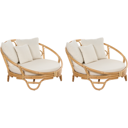 Beliani ROSSANO - Loungefauteuil-Natuurlijk-Rotan