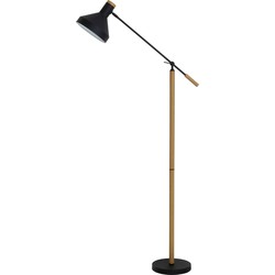 Vloerlamp Tiffin - Hout/Zwart - 89x25x176cm
