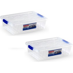 3x Opbergbakjes/organizers met deksel 500 ml 16 cm transparant - Opbergbox