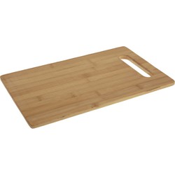 Excellent Houseware Snijplank bamboe hout - rechthoekig - met handvat - 36 x 33 cm - Snijplanken