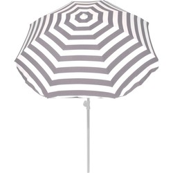 Strand parasol - grijs/wit - 180cm - hoogte verstelbaar - Uv bestendig - Parasols