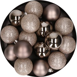 Cosy & Trendy Kerstballen - 12ST- champagne - mix - 6 cm - Kerstbal