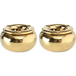 2x stuks asbakken goud voor binnen en buiten 14 cm - Asbakken